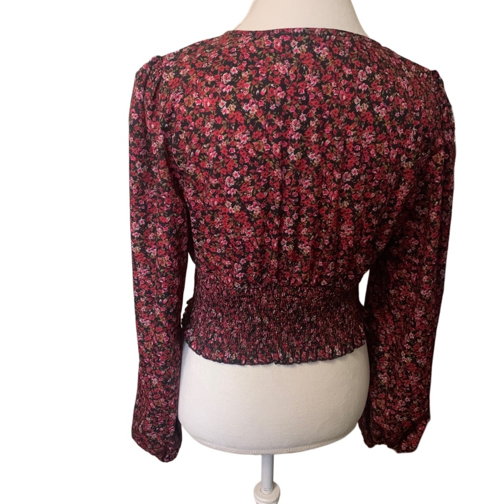 Shein XL burgundy floral blouse - Picture 3 of 8